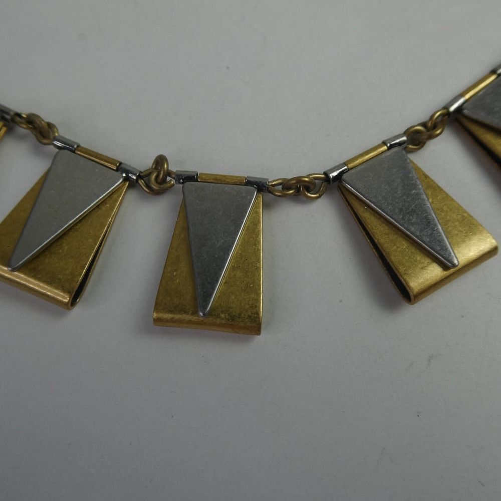 J. Crew Two Tone Hinged Rectangle Triangle Geomet… - image 3